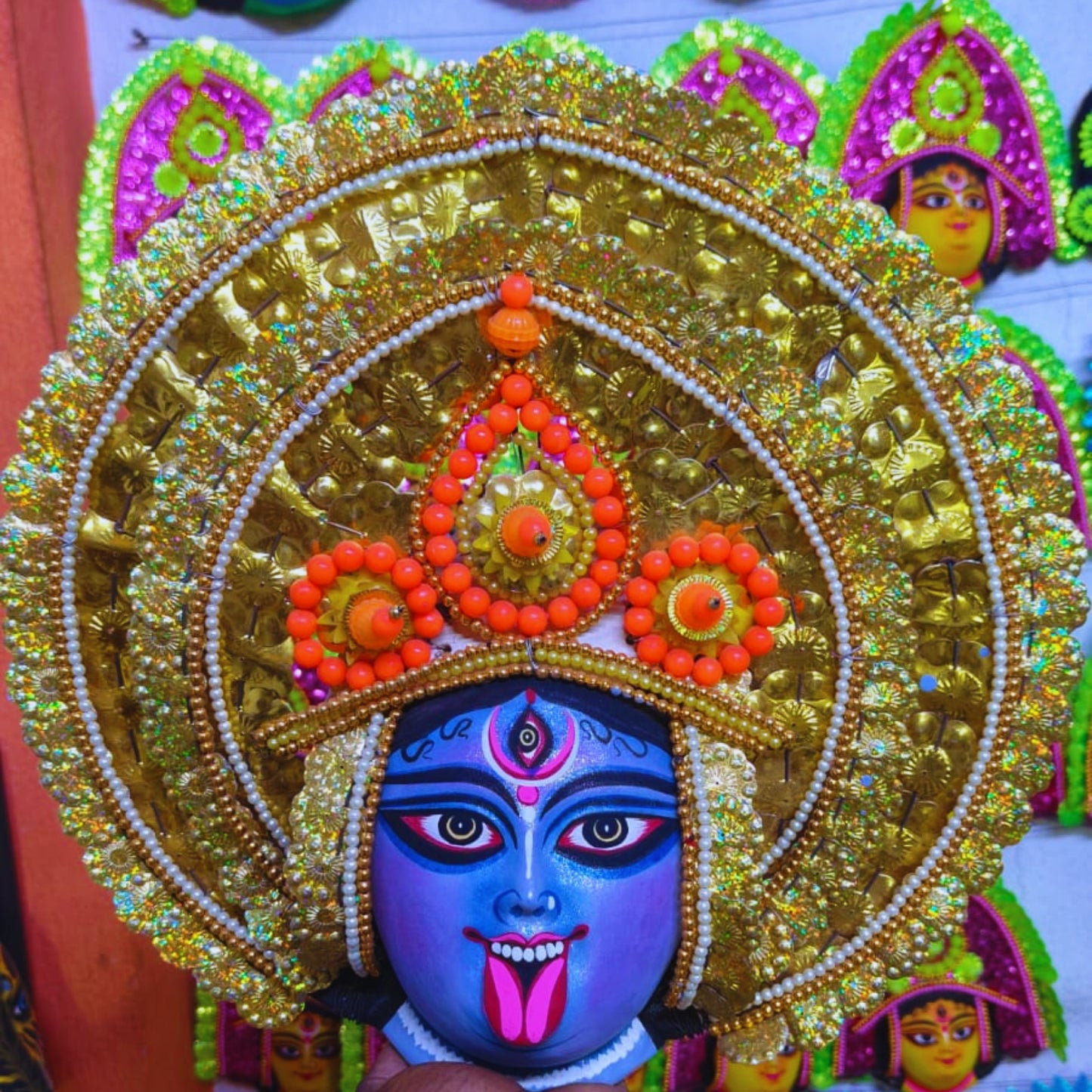 Shayma Kali Chhau Mukhosh (14×14 inch)