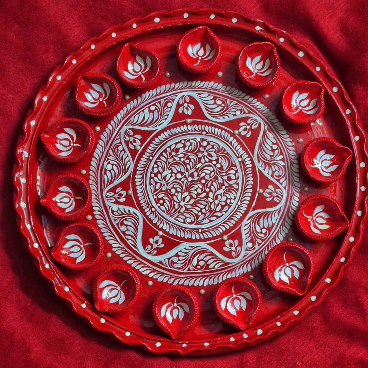 Kalash Charm Designer Mati Diya Set