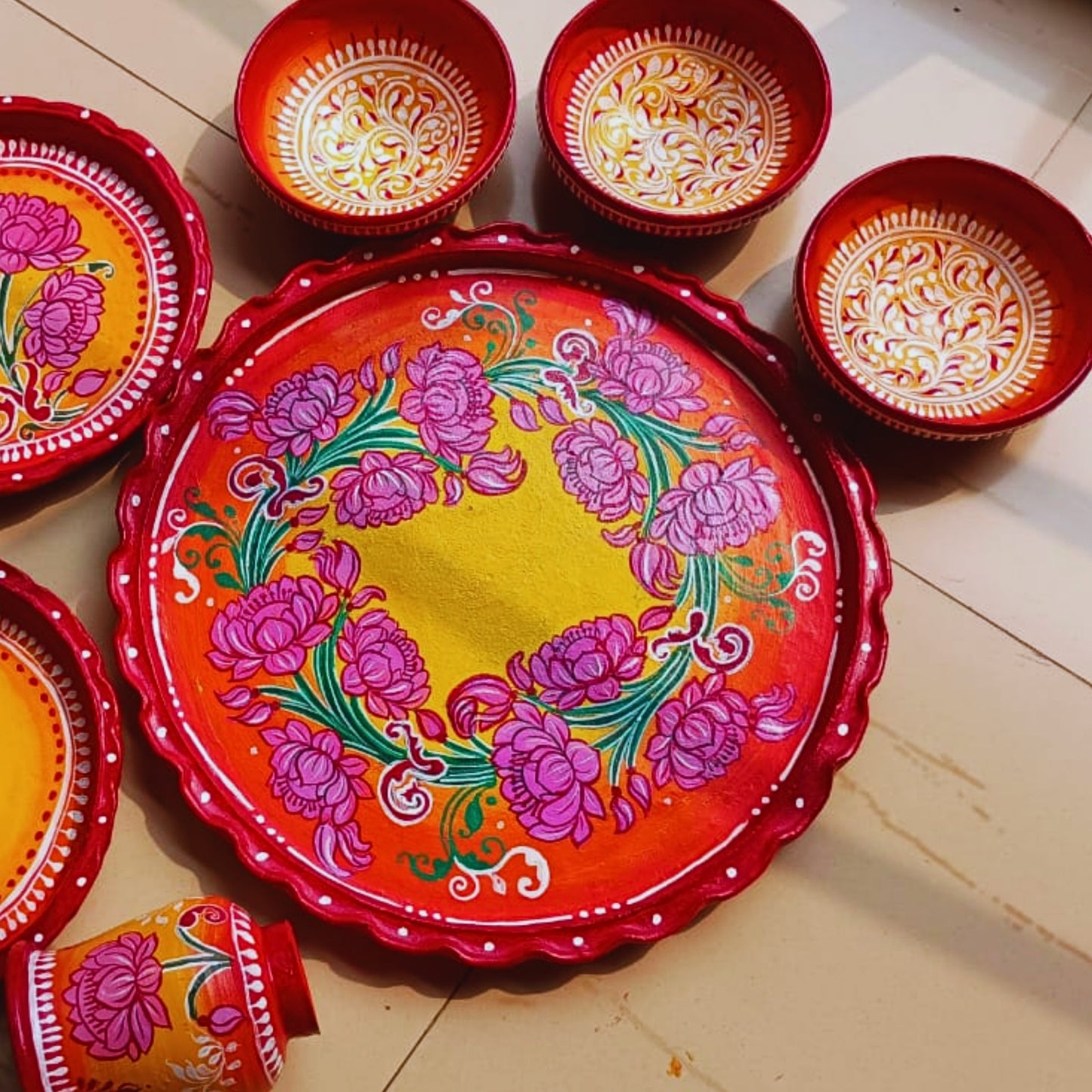 Gramer Aanginay Matir Thala Set - 7-piece