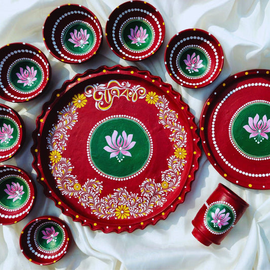 Lotus Blossom Kalka Mitti Magic Dinnerware (Set of 10)
