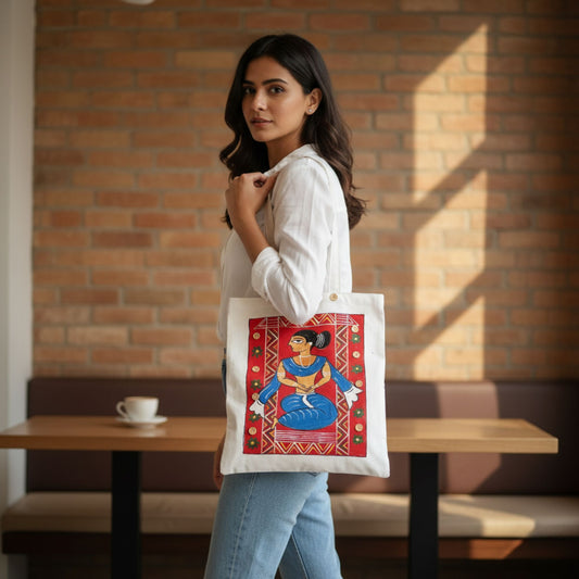 Madhubani Heritage Tote – Vibrant Folk Art