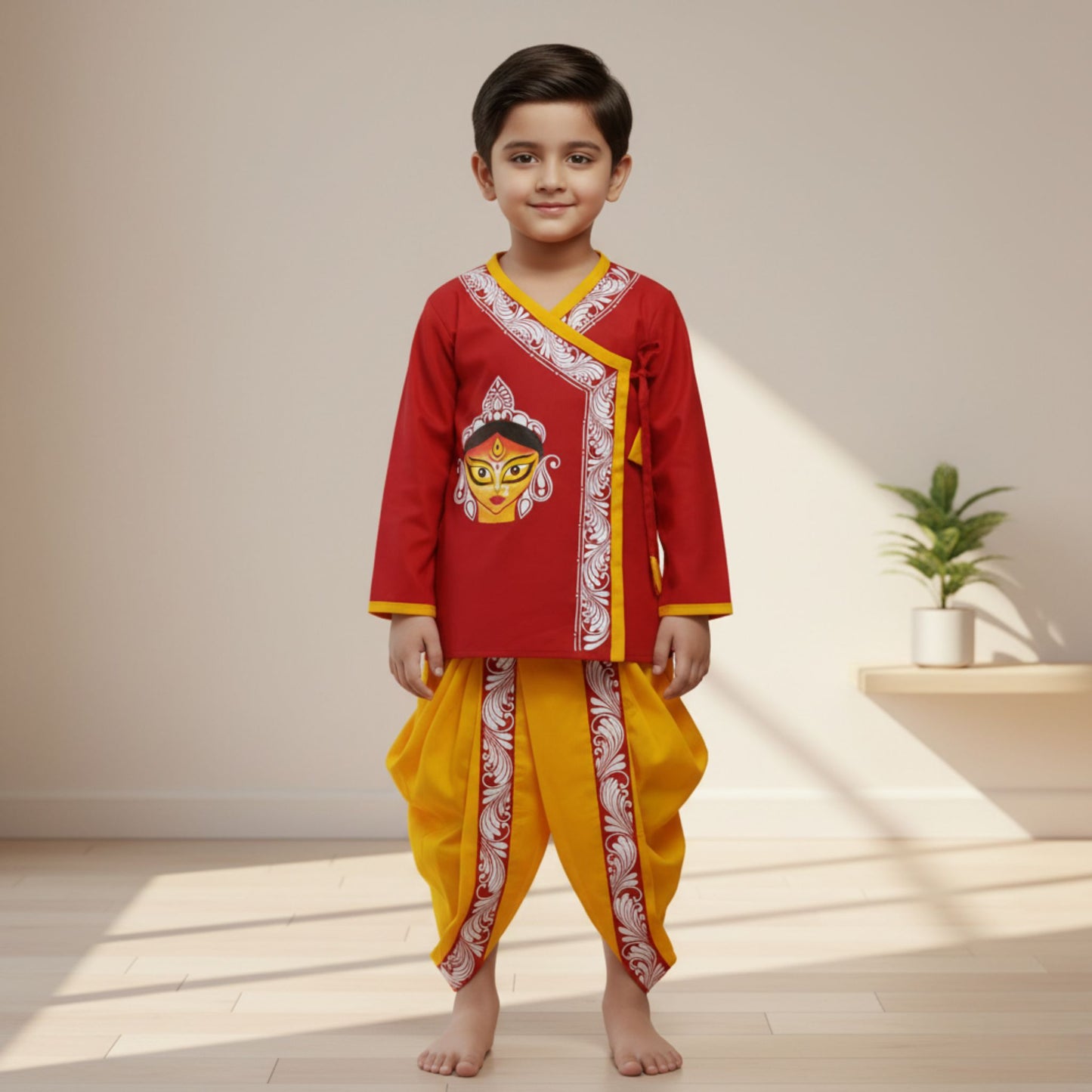 Haldi Bloom Baby Dhuti Panjabi Set