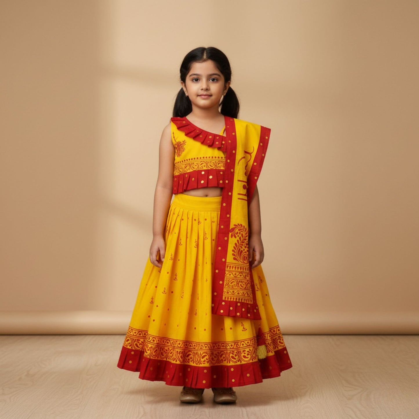 Gulabi Blossom Baby Lehenga Set