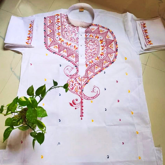 Paramparik Hand-Painted Panjabi