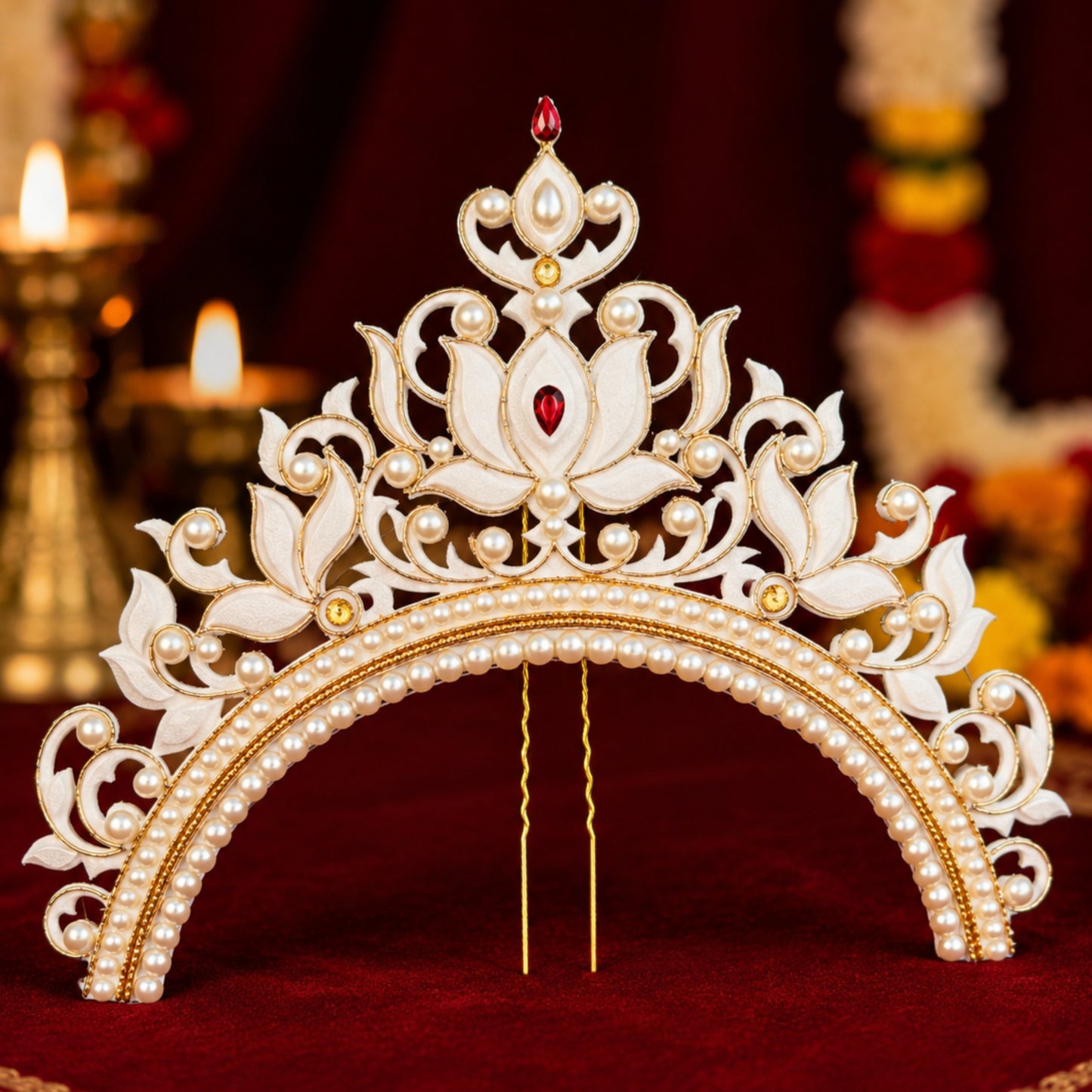 Pearl Adorned Bridal Mukut