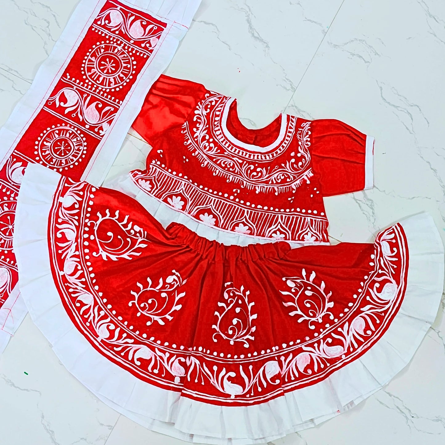 Gulbano Baby Lehenga Set – 3-Piece Elegance