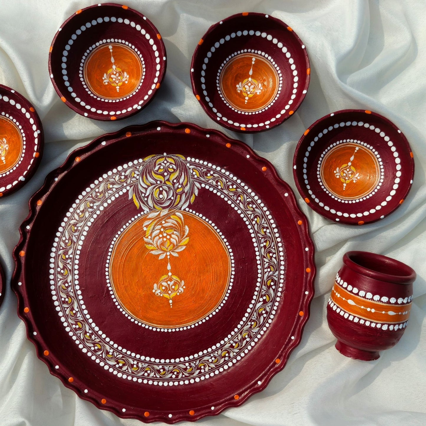 Elegant Kalka Mitti Magic Dinnerware (Set of 7)