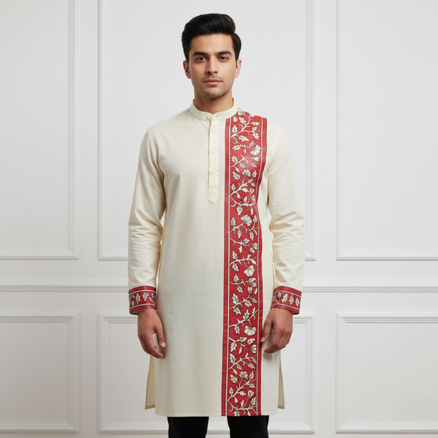 Blossom Breeze Floral Art Panjabi