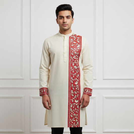 Blossom Breeze Floral Art Panjabi