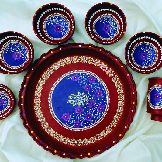 Floral Kalka Mitti Magic Dinnerware (Set of 7)