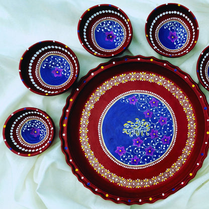Floral Kalka Mitti Magic Dinnerware (Set of 7)