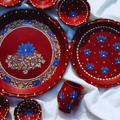 Lotus Blossom Kalka Mitti Magic Dinnerware (Set of 11)