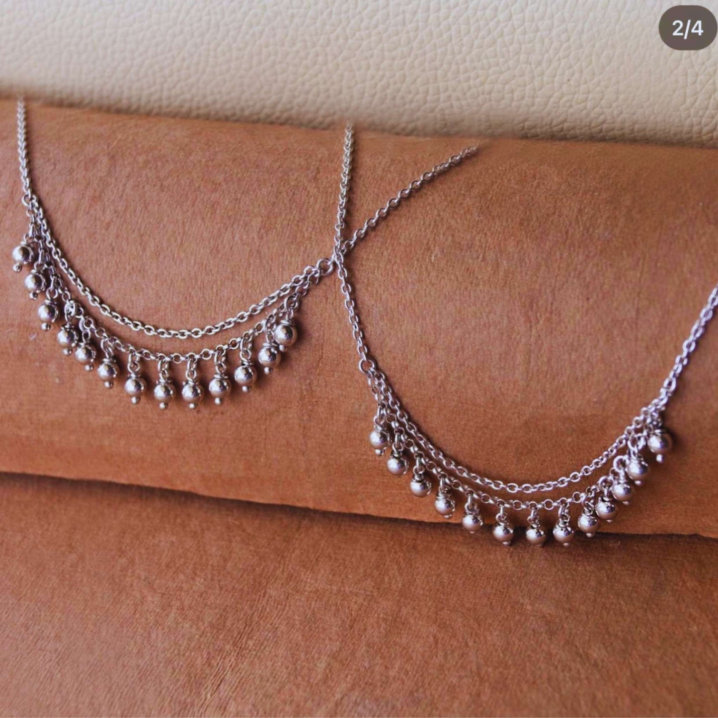 The dual layer chain anklets