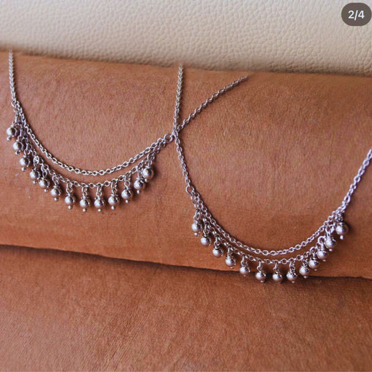 The dual layer chain anklets