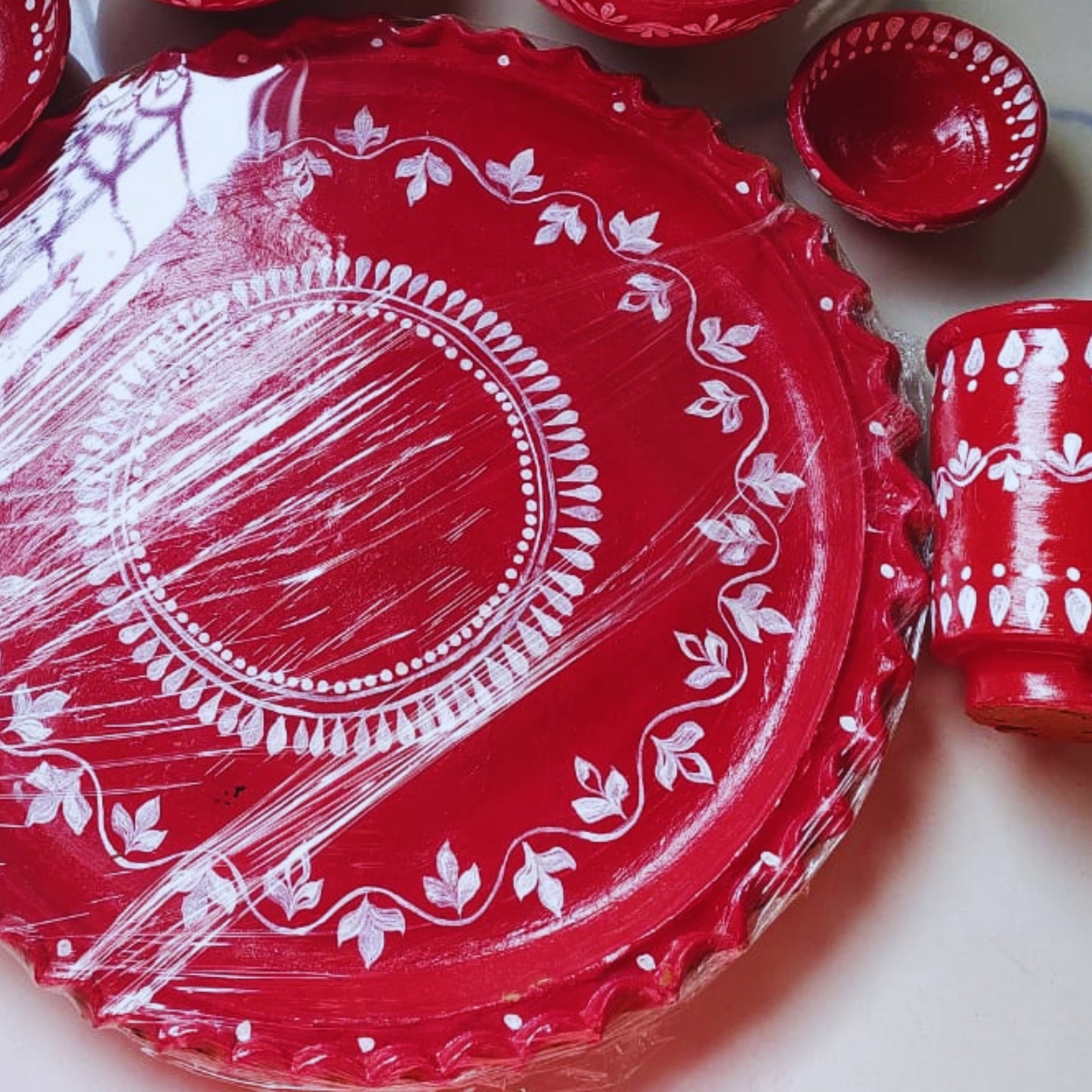 Gramin Kalka Art Matir Thala Set – (Set of 7)