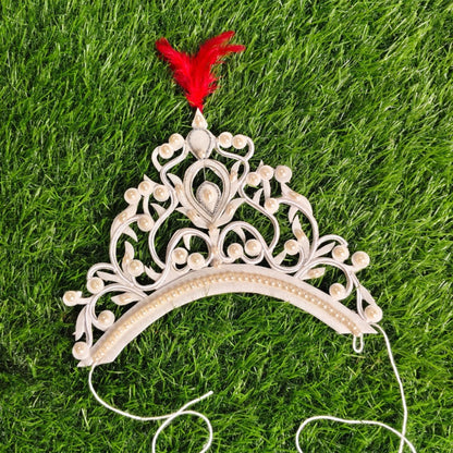 Royal White Pearl Wedding Mukut