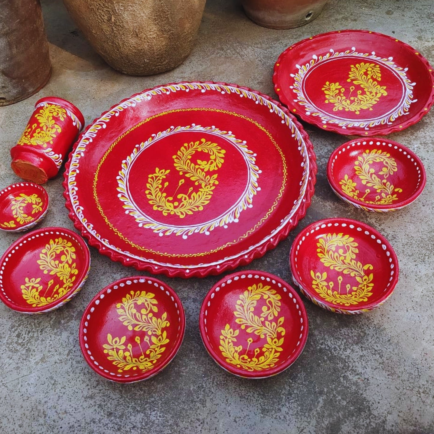 Rituparna Matir Thala Set – (Set of 9)