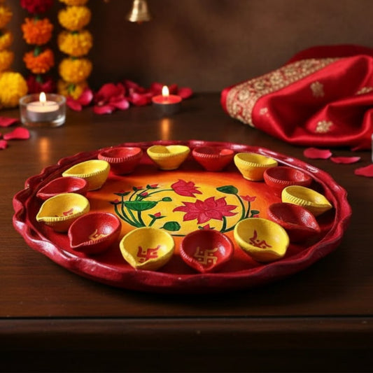 Panchdeep Designer Mati Diya Set