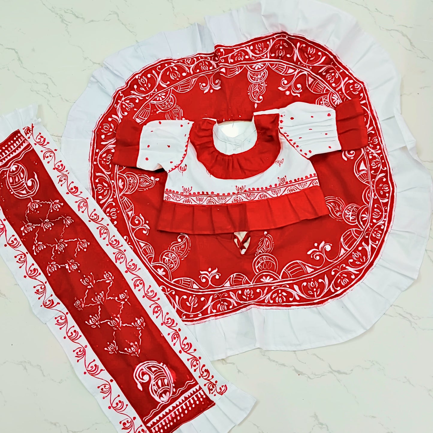 Laalpari Baby Lehenga Set – Classic Red