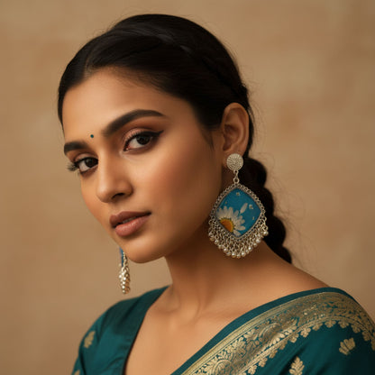 Floral Harmony Resin Jhumka – Handcrafted Elegance