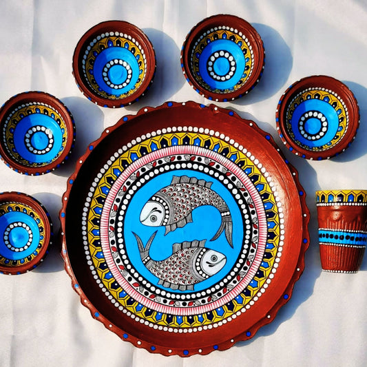 Madhubani Grace Mitti Magic Dinnerware (Set of 7)