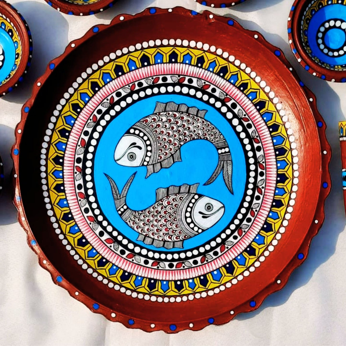 Madhubani Grace Mitti Magic Dinnerware (Set of 7)