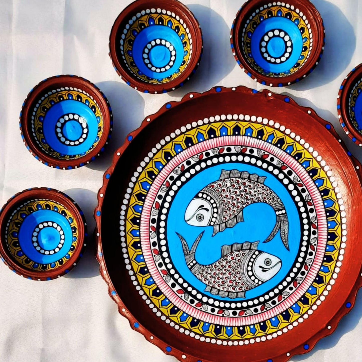 Madhubani Grace Mitti Magic Dinnerware (Set of 7)
