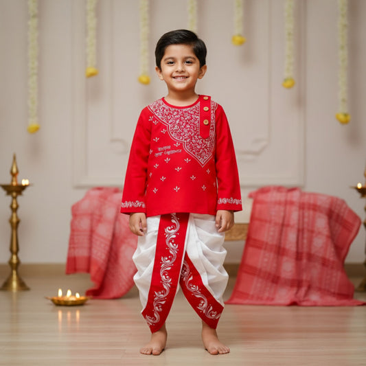 Little Bengali Royalty – Baby Panjabi & Dhuti Set