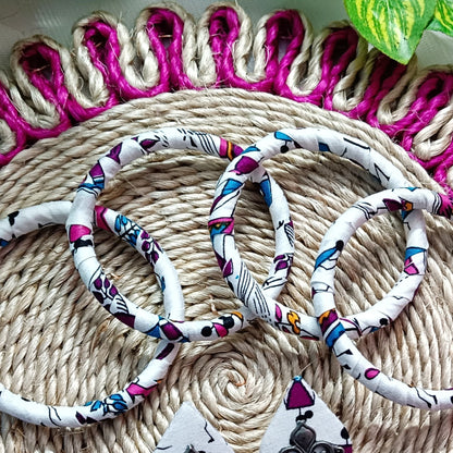 Rangrekha Fabric Jewelry Set – Earrings & 4 Bangles