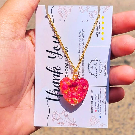 Handcrafted Heart-Shaped Resin Pendant