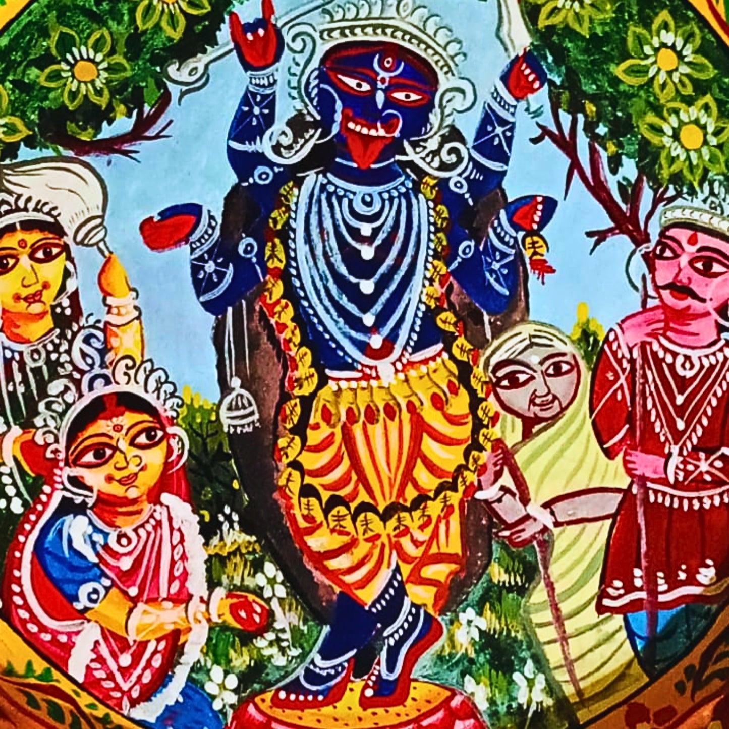 Kali Shakti – Hand-Painted Patachitra on Clay Plate