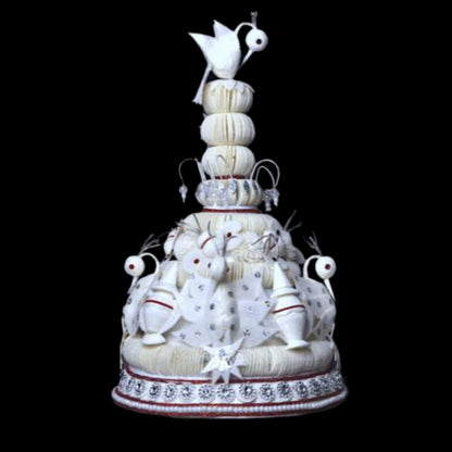 Classic White Bengali Wedding Topor (14 inch X 24 inch)