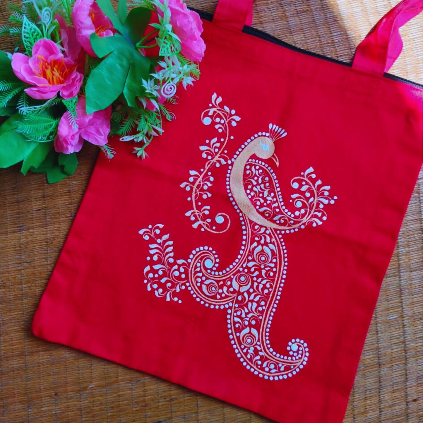 Handmade Kalka Art Side Bags (Combo of 5)