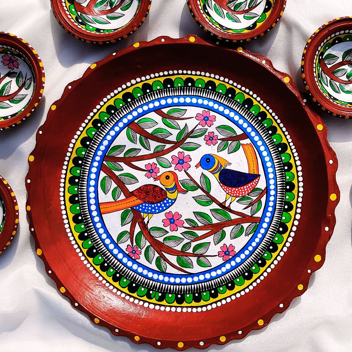 Madhubani Grace Mitti Magic Dinnerware (Set of 7)
