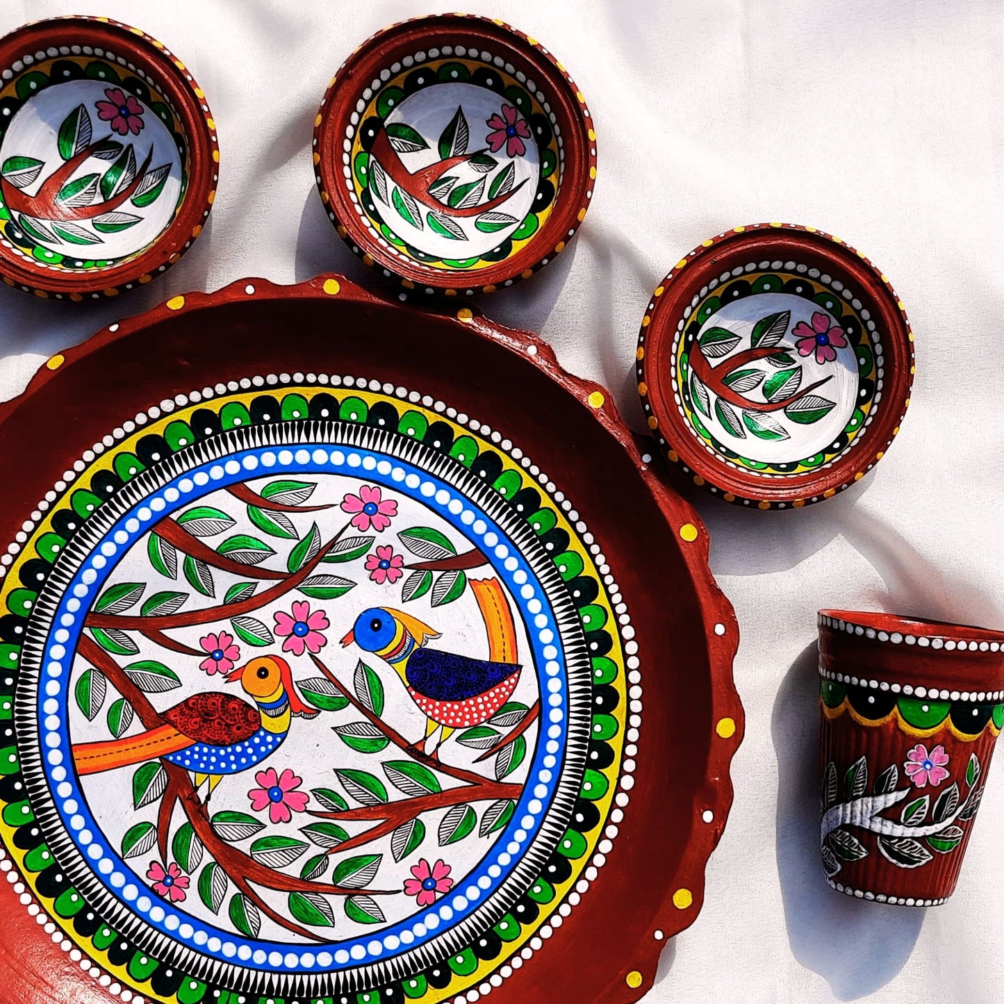 Madhubani Grace Mitti Magic Dinnerware (Set of 7)