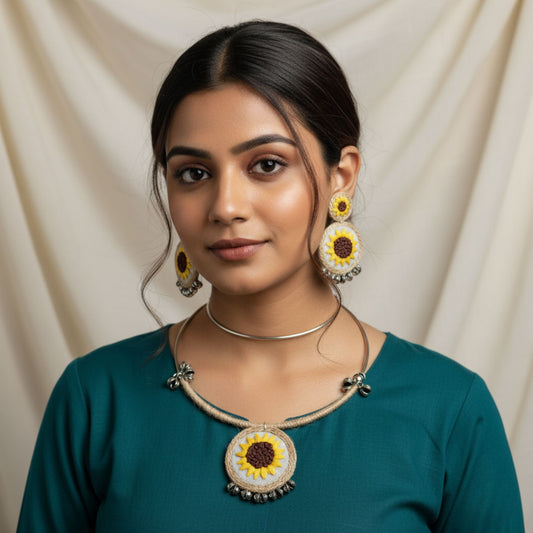 Elegant Ethnic Fabric Jewelry Set
