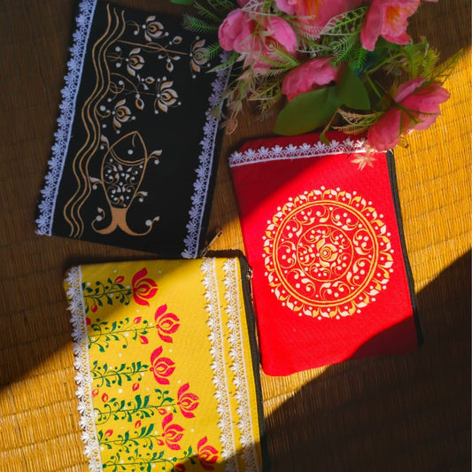 Handmade Kalka Art Side Bags (Combo of 3)