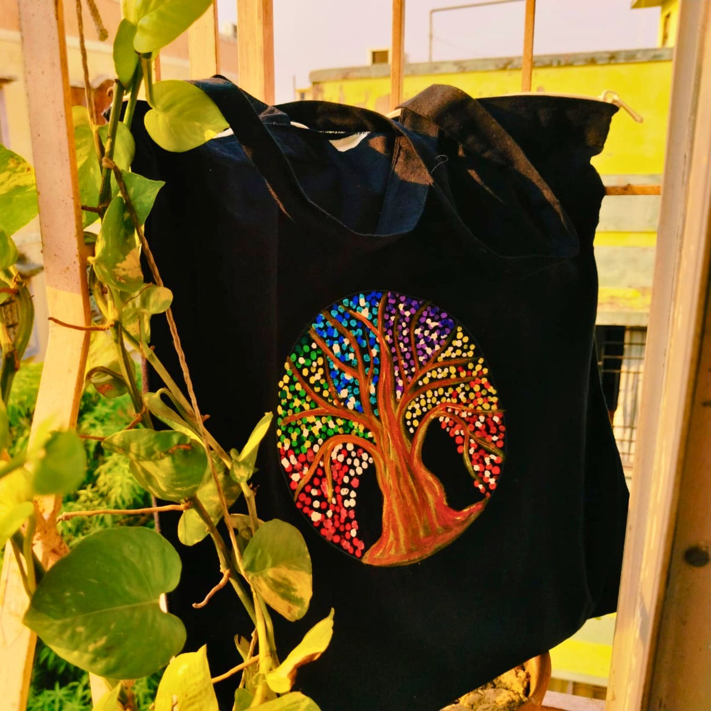 Sacred Roots Tote – Tree Art Side Bag