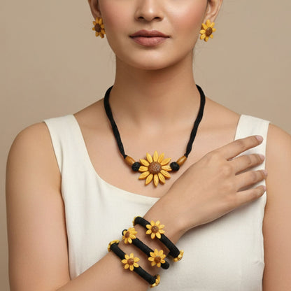 Surjomukhi Charm Set – Choker, Earrings, Rings & Bangles