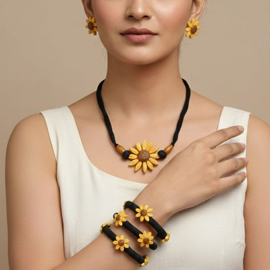 Surjomukhi Charm Set – Choker, Earrings, Rings & Bangles